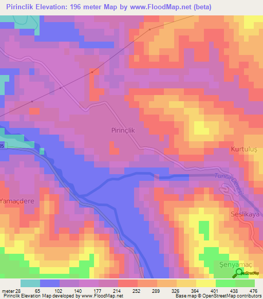 Pirinclik,Turkey Elevation Map