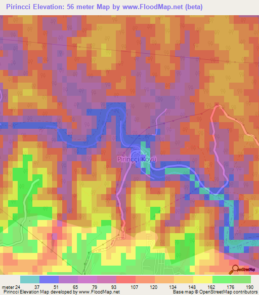 Pirincci,Turkey Elevation Map