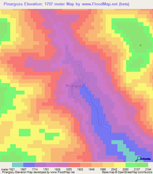 Pinargozu,Turkey Elevation Map