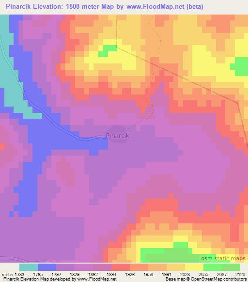 Pinarcik,Turkey Elevation Map