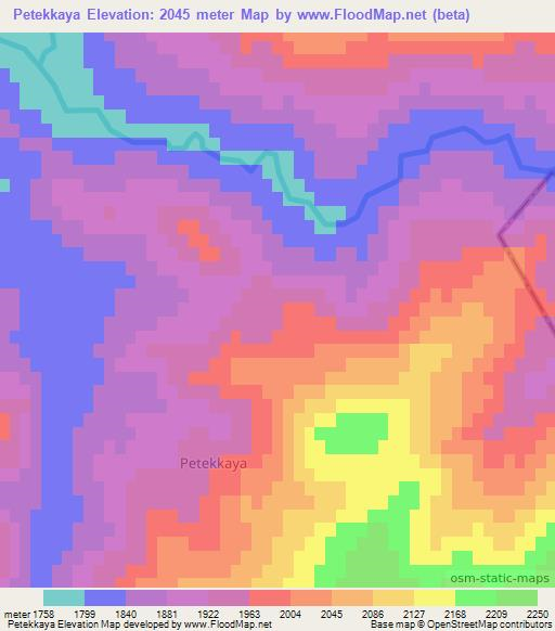 Petekkaya,Turkey Elevation Map