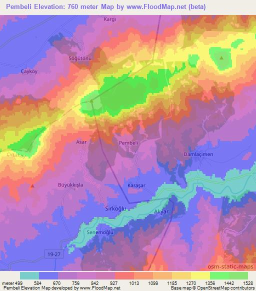 Pembeli,Turkey Elevation Map