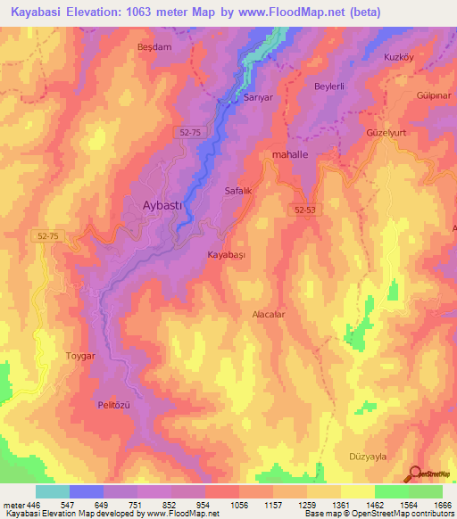 Kayabasi,Turkey Elevation Map