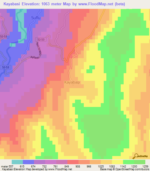 Kayabasi,Turkey Elevation Map