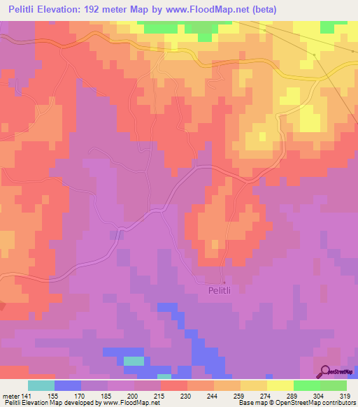 Pelitli,Turkey Elevation Map