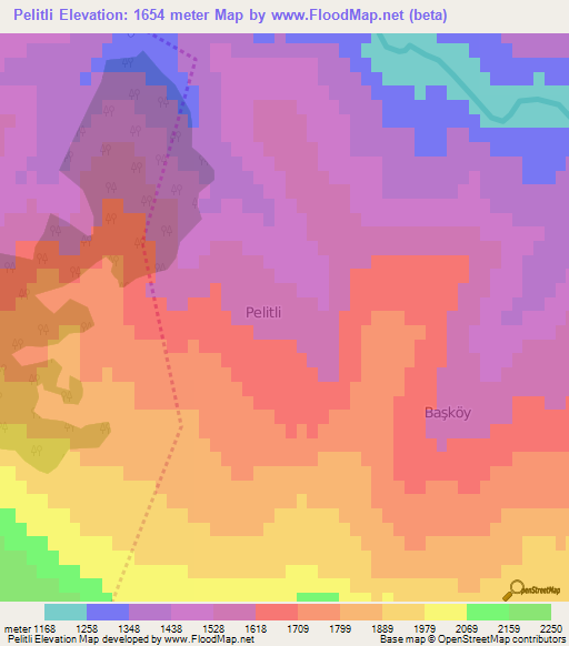 Pelitli,Turkey Elevation Map