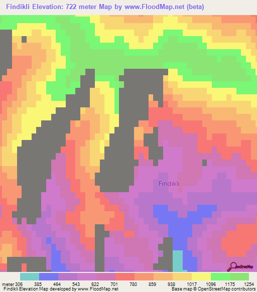 Findikli,Turkey Elevation Map