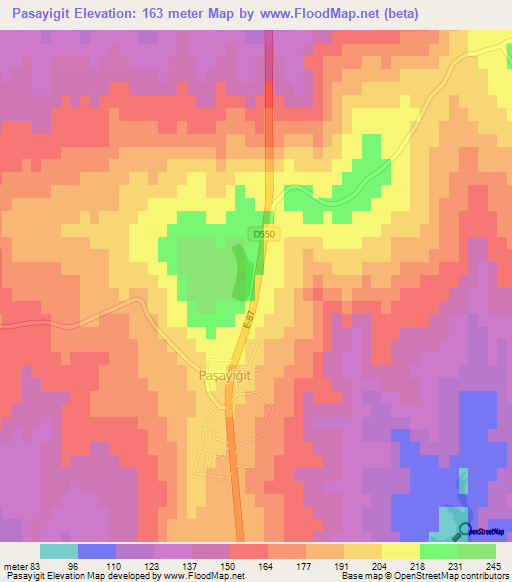 Pasayigit,Turkey Elevation Map