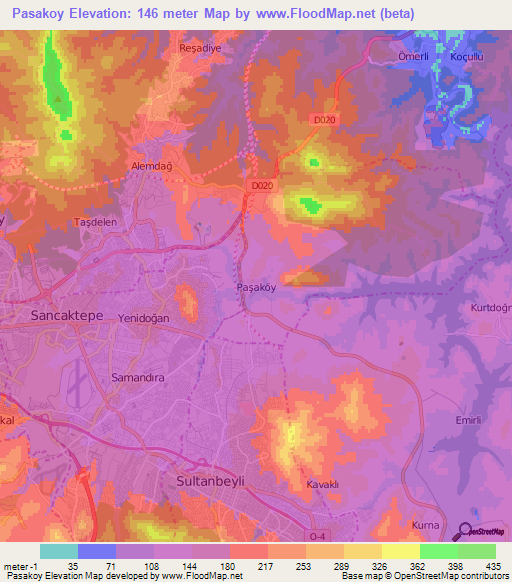 Pasakoy,Turkey Elevation Map