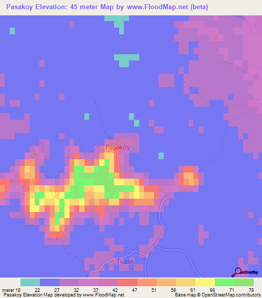 Pasakoy,Turkey Elevation Map