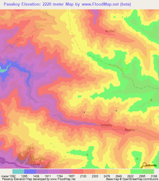 Pasakoy,Turkey Elevation Map