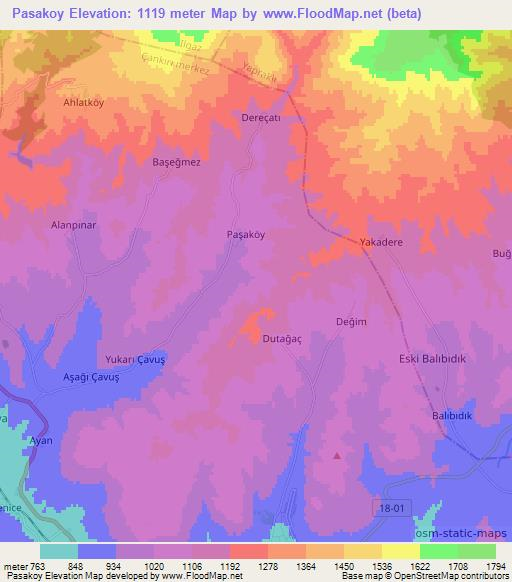 Pasakoy,Turkey Elevation Map