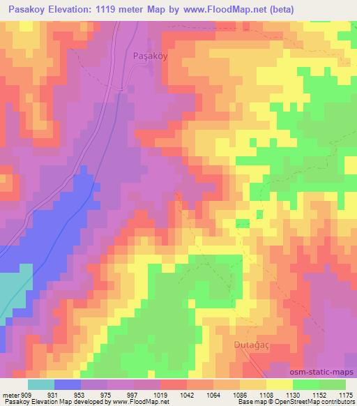 Pasakoy,Turkey Elevation Map