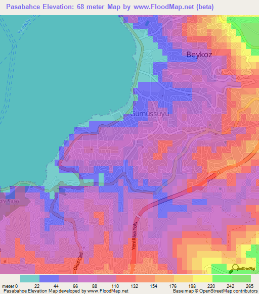 Pasabahce,Turkey Elevation Map