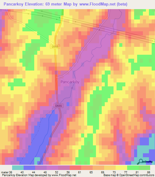 Pancarkoy,Turkey Elevation Map