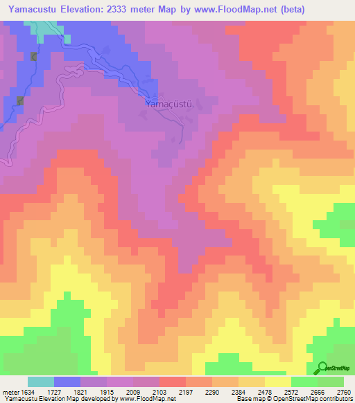 Yamacustu,Turkey Elevation Map