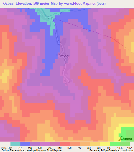 Ozbasi,Turkey Elevation Map