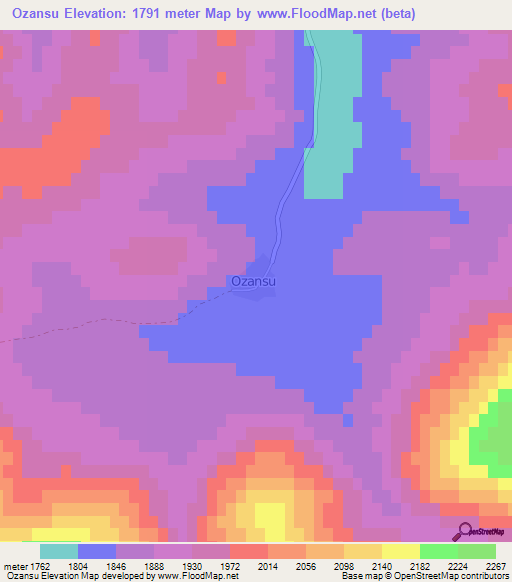 Ozansu,Turkey Elevation Map