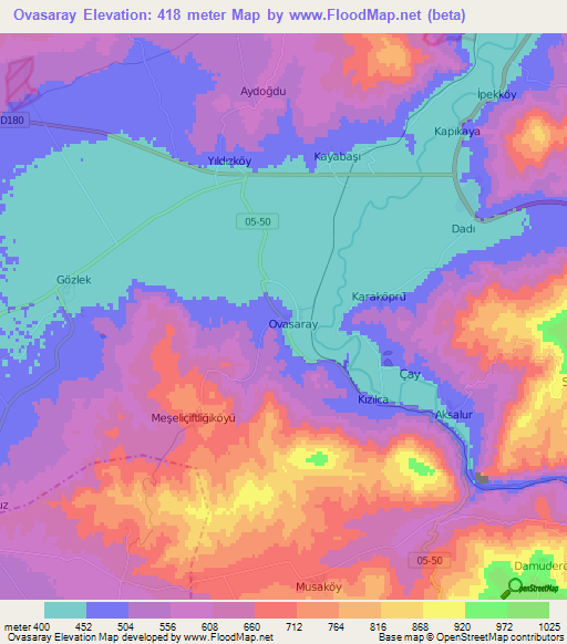 Ovasaray,Turkey Elevation Map