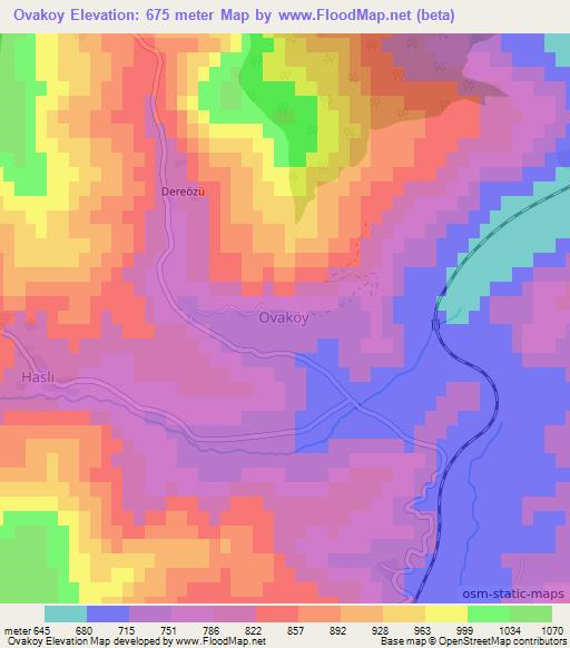 Ovakoy,Turkey Elevation Map