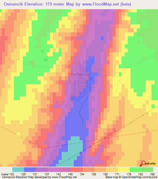 Osmancik,Turkey Elevation Map