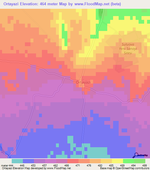 Ortayazi,Turkey Elevation Map