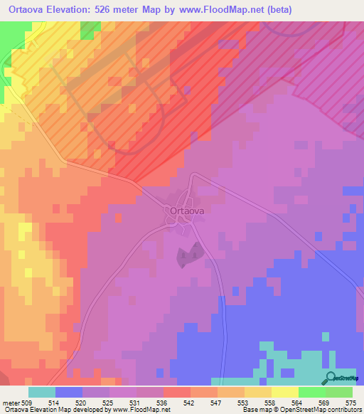 Ortaova,Turkey Elevation Map