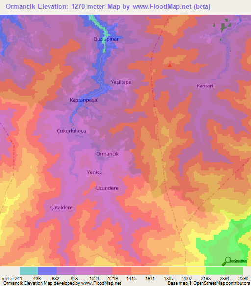 Ormancik,Turkey Elevation Map