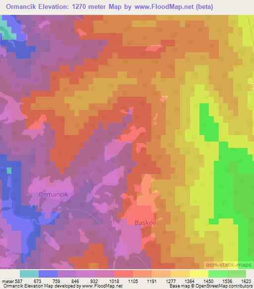 Ormancik,Turkey Elevation Map