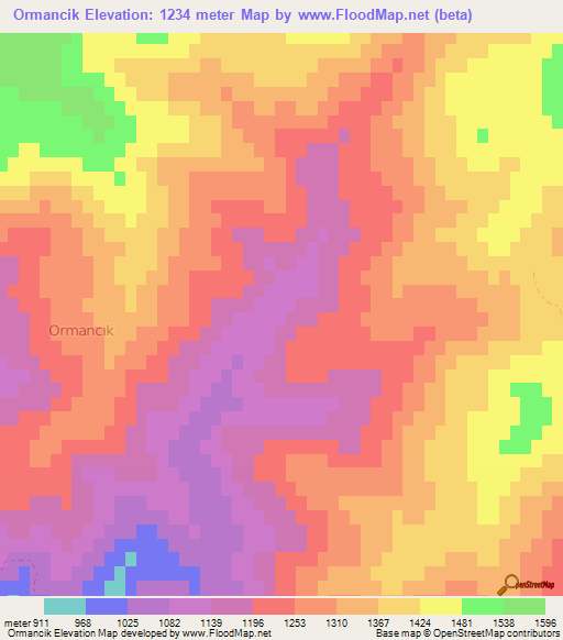 Ormancik,Turkey Elevation Map