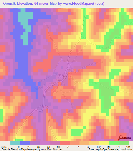 Orencik,Turkey Elevation Map