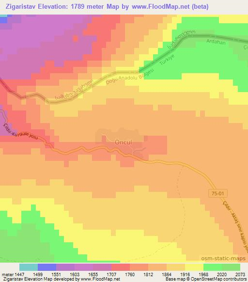 Zigaristav,Turkey Elevation Map