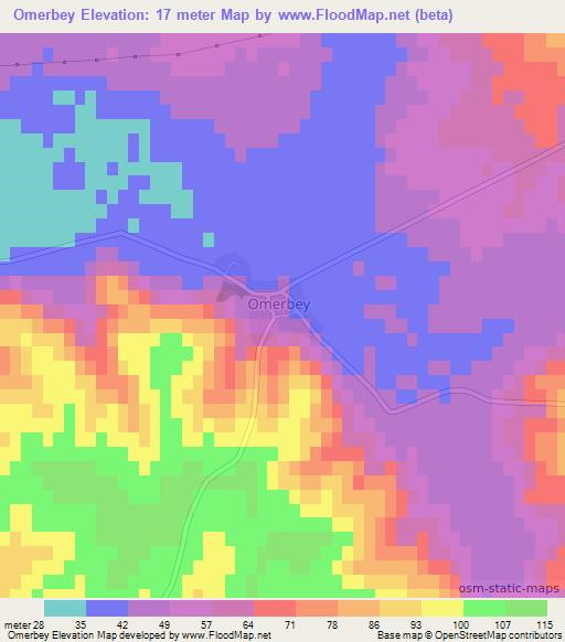 Omerbey,Turkey Elevation Map