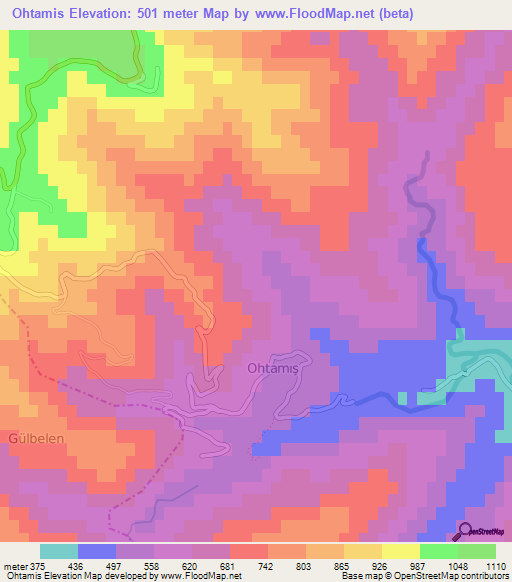 Ohtamis,Turkey Elevation Map