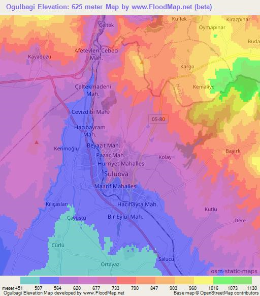 Ogulbagi,Turkey Elevation Map