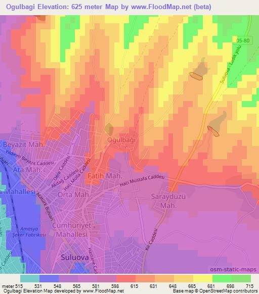 Ogulbagi,Turkey Elevation Map