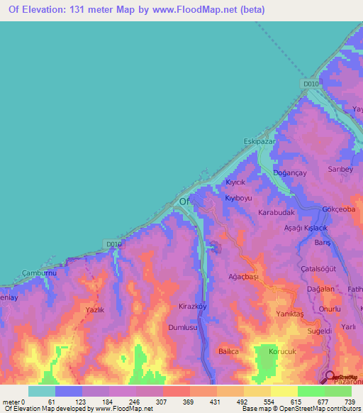 Of,Turkey Elevation Map