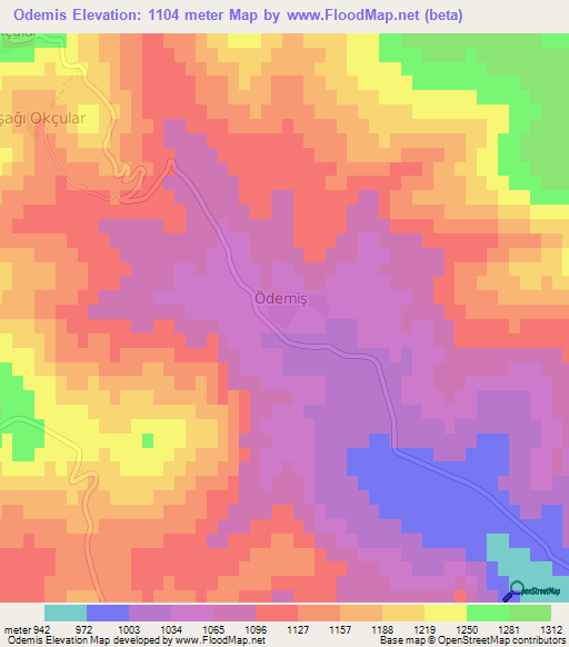 Odemis,Turkey Elevation Map