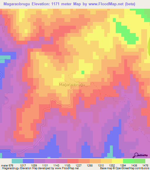 Magaraobrugu,Turkey Elevation Map