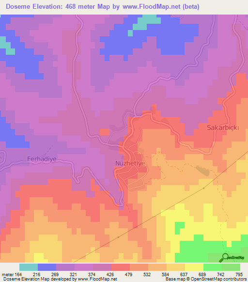 Doseme,Turkey Elevation Map