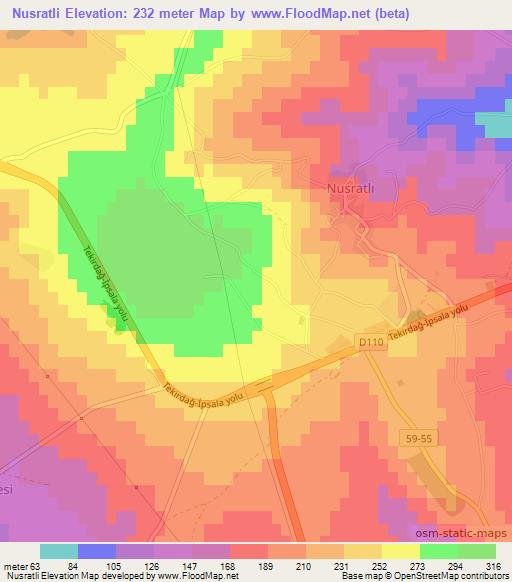 Nusratli,Turkey Elevation Map