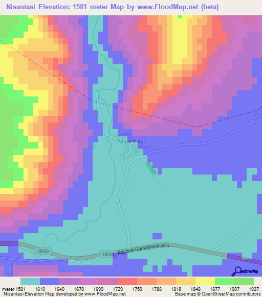 Nisantasi,Turkey Elevation Map