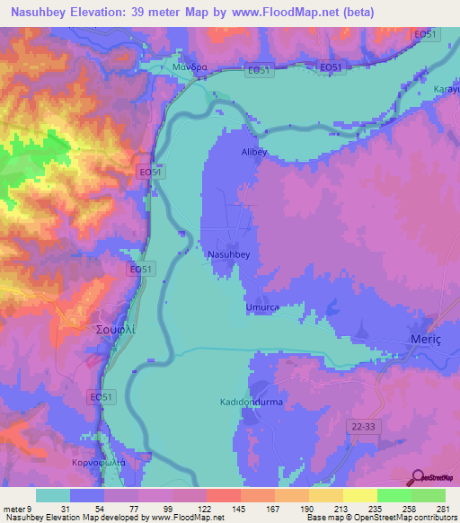 Nasuhbey,Turkey Elevation Map