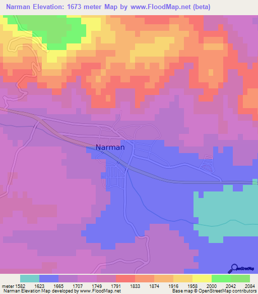 Narman,Turkey Elevation Map