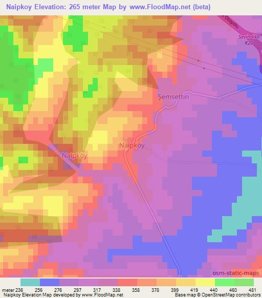 Naipkoy,Turkey Elevation Map