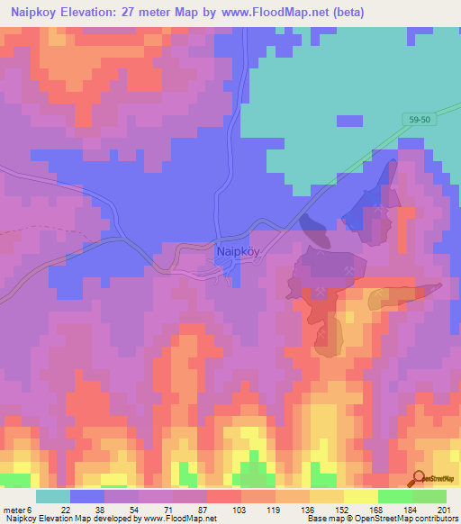 Naipkoy,Turkey Elevation Map