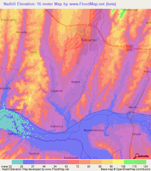 Nadirli,Turkey Elevation Map