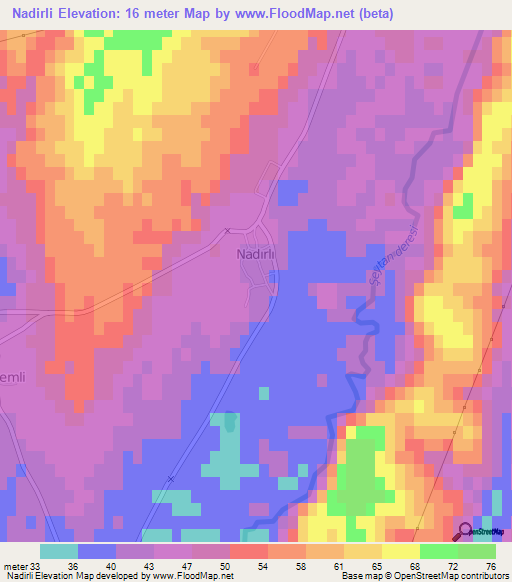 Nadirli,Turkey Elevation Map