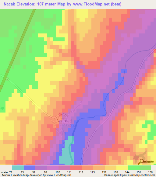 Nacak,Turkey Elevation Map