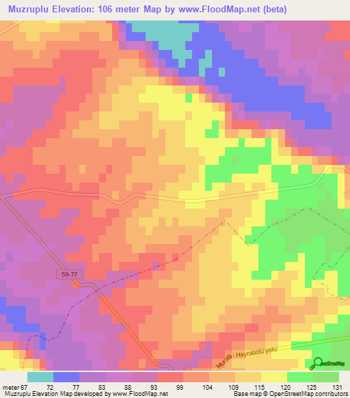 Muzruplu,Turkey Elevation Map